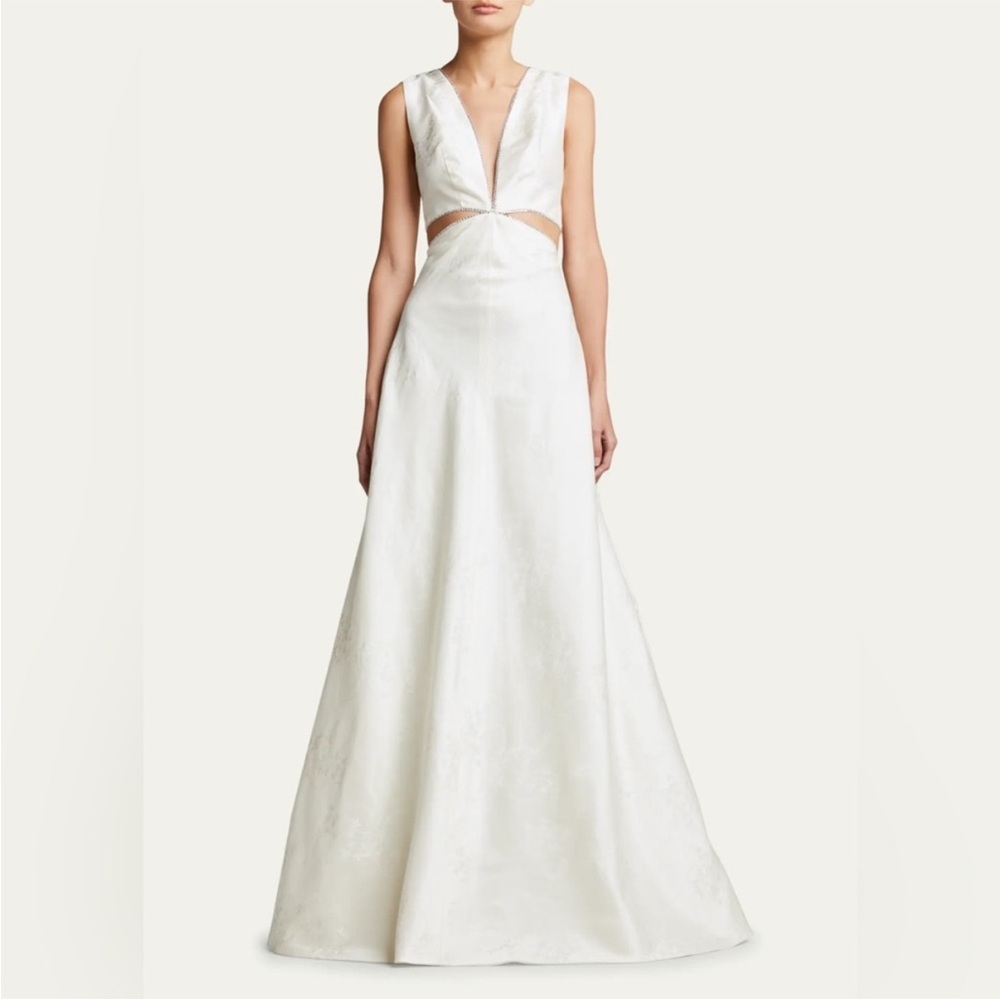 Markarian Sleeveless Cut Out Dress NWT Size 6 bridal ivory